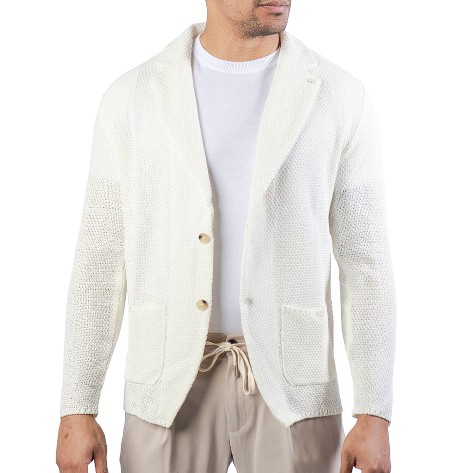 Cardigan bianco a manica lunga MANUEL RITZ