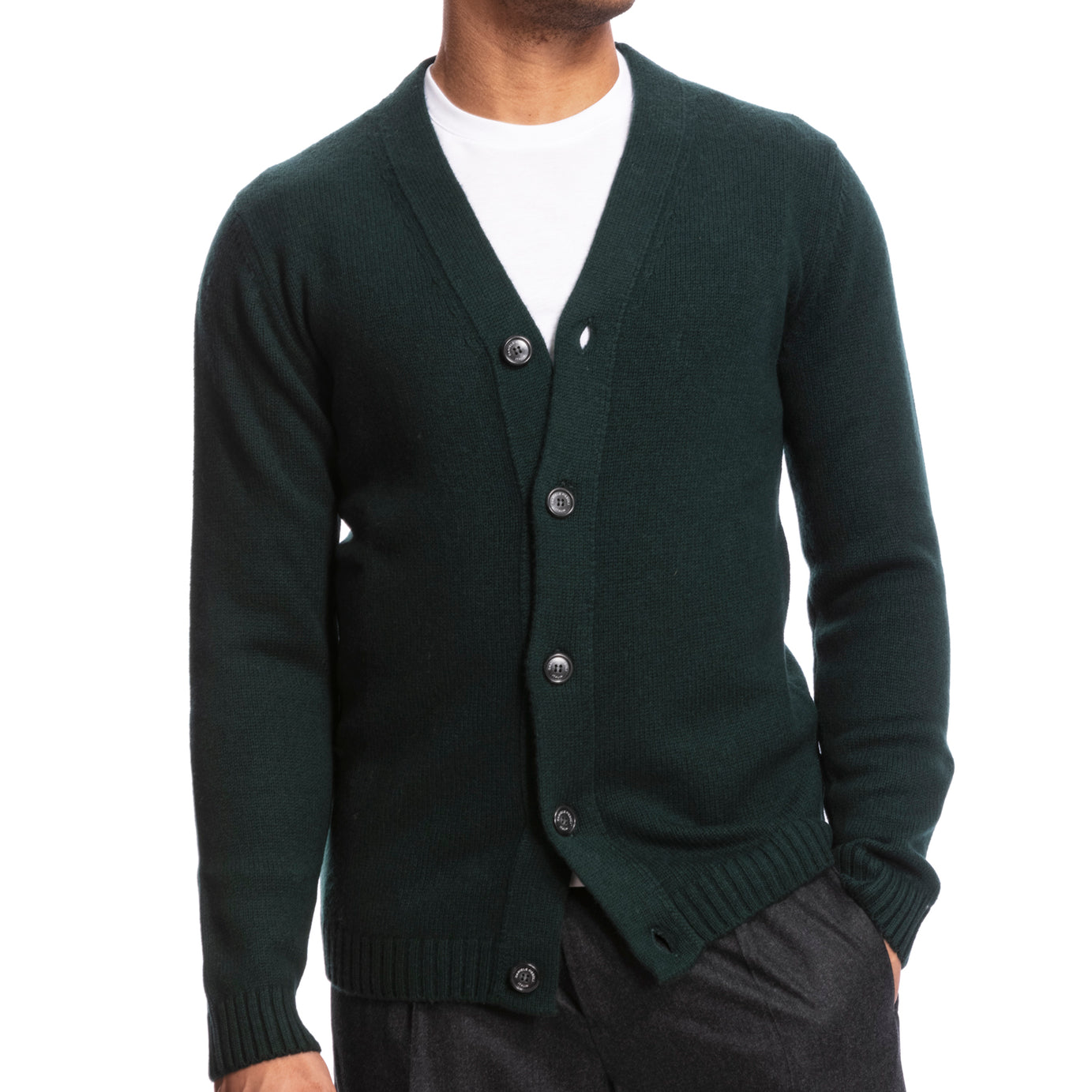 Cardigan lana verde Daniele Fiesoli 1