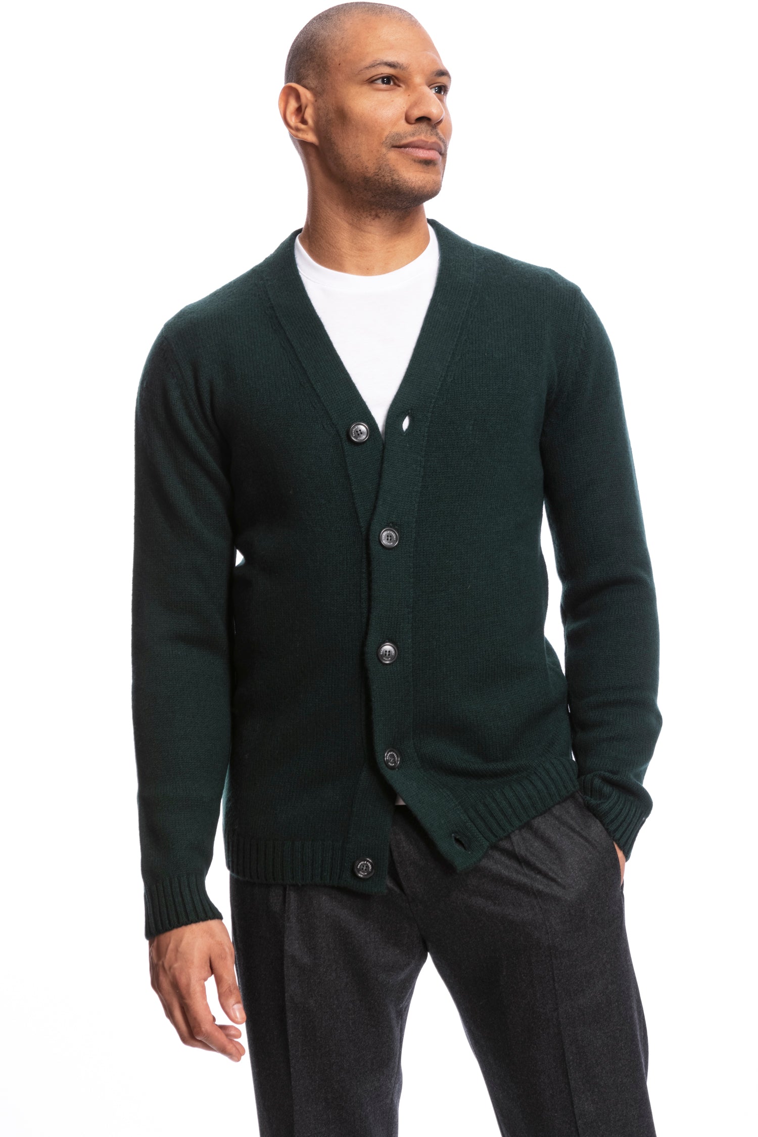 Cardigan lana verde Daniele Fiesoli 1